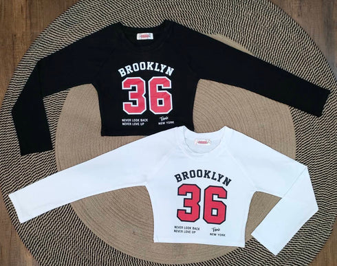 Ladies Basic Print Crop T-shirt